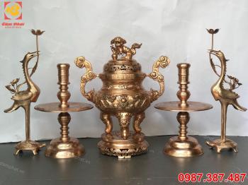 Đỉnh đồng, ngũ sự đỉnh đồng đỏ trạm rồng nổi 