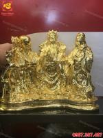 Tượng tam đa, tượng phúc lộc thọ bằng đồng mạ vàng 24k