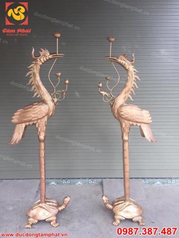 Hạc thờ bằng đồng cao 1m8