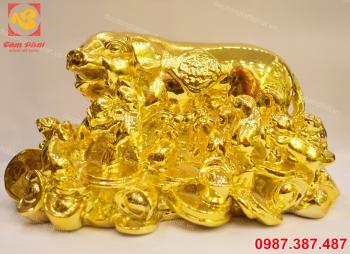 Lợn đồng mạ vàng 24k