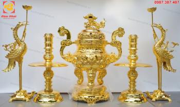 Đỉnh đồng, bộ đỉnh đồng mạ vàng 24k