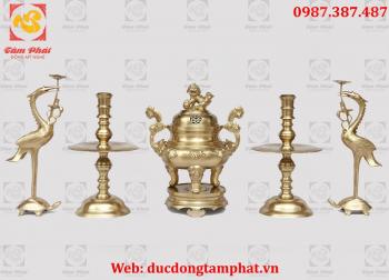 Đỉnh đồng, ngũ sự đỉnh đồng vàng cao 50cm