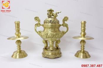 Đỉnh đồng vàng cát tút hoa văn đa dạng