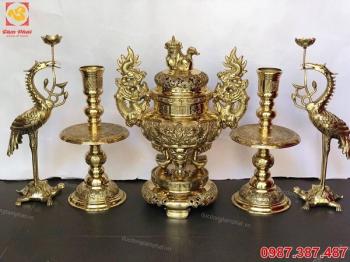 Đỉnh đồng mao rồng cao 55cm đẹp trang nghiêm
