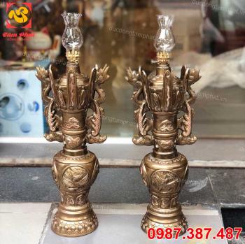 Đèn dầu đồng đỏ