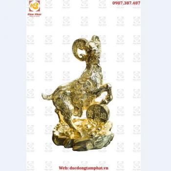 Tượng Dê Phong Thủy Mạ Vàng 24k