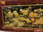Tranh hoa sen mạ vàng 24k