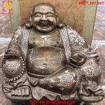 Tượng Đồng Phật Di Lặc Khảm Tam Khí Cao 40cm