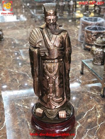 Tượng Khổng Minh Cao 70cm Bằng Đồng Đỏ 