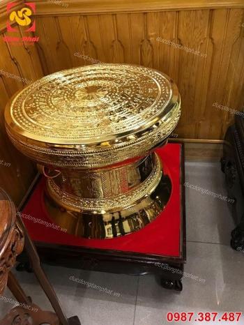 Trống đồng Ngọc Lũ mạ vàng 24k, đường kính 40cm