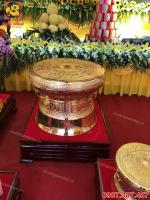 Trống đồng quà tặng làm từ đồng vàng nguyên chất