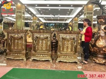 Khám thờ bằng đồng cao 1m2 rộng 90cm - giả cổ tuyệt đẹp!