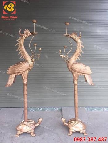 Hạc thờ cao 1m93 ngậm hoa sen cực đẹp