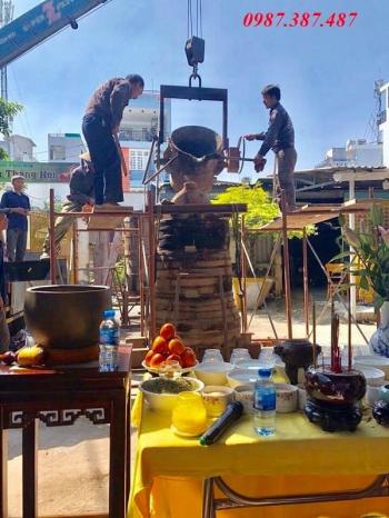 Đúc chuông đồng chuông chùa Phổ Huệ TP Hồ Chí Minh cao 1m6 nặng 350kg