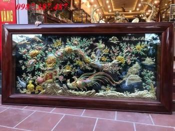 Tranh Vinh Hoa Phú Quý 2m3 khung gỗ gụ tuyệt đẹp bàn giao cho khách hàng Tây Ninh
