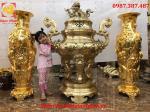 Đỉnh Đồng Cao 1m35 Bằng Đồng Vàng Đẹp Trang Nghiêm