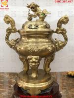 Đỉnh Đồng Cao 1m35 Bằng Đồng Vàng Đẹp Trang Nghiêm