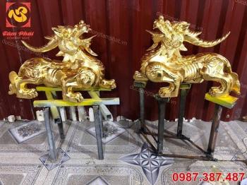 Tượng đồng linh vật thếp vàng 9999 đường nét sống động
