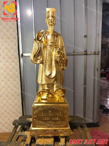 Tượng đồng Nguyễn Trãi cao 70cm thếp vàng 9999