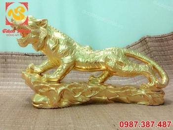 Tượng Hổ đồng phong thuỷ dài 80cm thếp vàng 9999 đẹp xuất sắc.!!