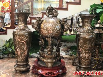 Đỉnh đồng, đỉnh đồng quả cầu thất lân đồng đỏ khảm tam khí