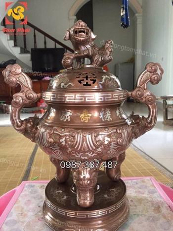 Bộ đỉnh đồng khảm tam khí cực đẹp, giá rẻ nhất.!!