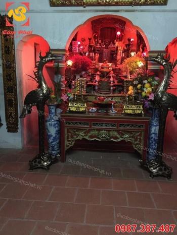 Bàn giao và lắp đặt hạc đồng cao 1m93 tại Ứng Hoà - Hà Nội.!!