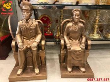 Tượng chân dung ông, bà đồng đỏ nguyên chất cao 60cm giao Tiền Hải - Thái Bình