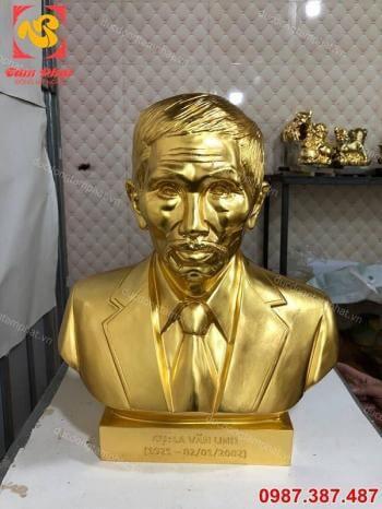 Đúc tượng chân dung, tượng truyền thần cao 42cm thếp vàng 9999.!!!