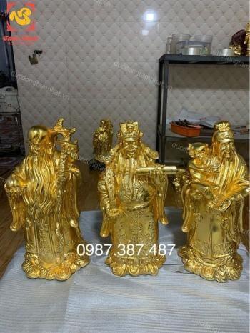 Tượng Tam đa Phúc Lộc Thọ cao 60cm mạ vàng 24k