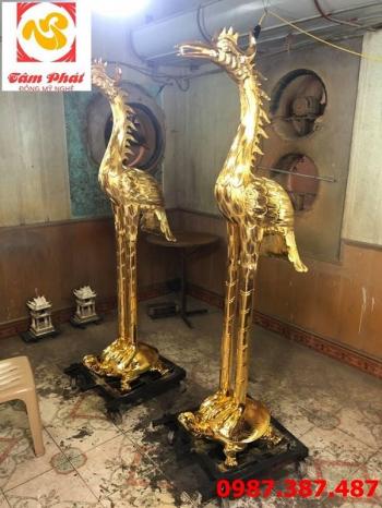 Nơi đúc hạc thờ bằng đồng mạ vàng 24k giá xưởng..!