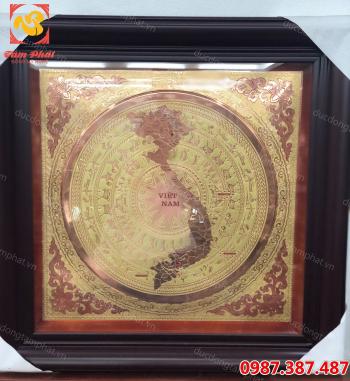 Mặt trống đồng, tranh mặt trống đồng vuông 80 cm