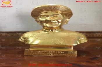 Tượng chân dung, đúc tượng chân dung bằng đồng đỏ dát vàng 9999