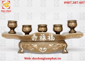 Chén đồng, ngai chén đồng đỏ khảm tam khí 