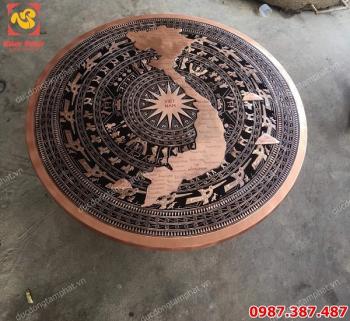Mặt trống đồng đỏ đường kính 1m08 bản đồ Việt Nam tuyệt đẹp..!