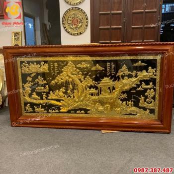 Tranh đồng quê mạ vàng tinh xảo kích thước 2m3 x 1m2 giá xưởng..!