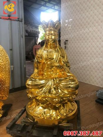 Tượng Phật Địa Tạng bằng đồng cao 90cm mạ vàng 24k đã xong cho chùa Sùng Tích..!