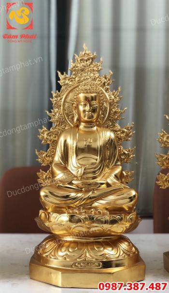 Bộ tượng Dược Sư bằng đồng cao 48cm đúc đồng đỏ và thếp vàng 9999 cực đẹp..!