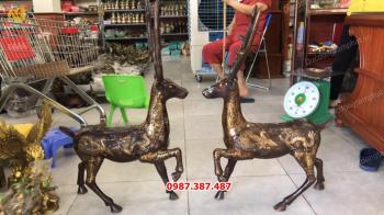 Đôi hươu phong thuỷ tuyệt đẹp giả cổ cao 85cm..!!