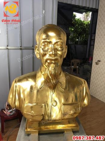 Tượng đồng Bác Hồ cao 90cm thếp vàng 9999!!!