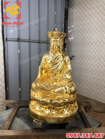 Tượng Phật Địa Tạng bằng đồng mạ vàng 24k cao 60cm..!