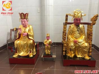 Dát vàng quỳ 9999 trên nền gỗ tượng Phật cho chùa Ngàn - Thái Bình
