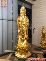 Bộ Tây Phương tam thánh bằng đồng dát vàng cao 90cm chuyển sang Hà Lan
