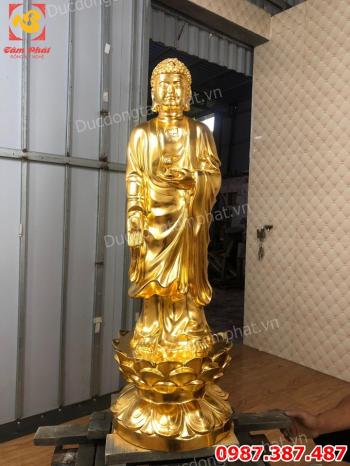 Bộ Tây Phương tam thánh bằng đồng dát vàng cao 90cm chuyển sang Hà Lan cho thầy Thích Minh Giác