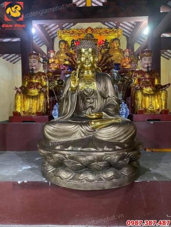 Lắp đặt tượng Phật Adida tại chùa động cao 1m5 dát vàng điểm..!