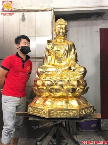 Hoàn thành tượng Phật dát vàng tuyệt đẹp và bàn giao cho chùa.!