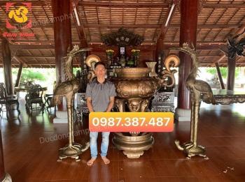 Lư hương đồng cao 1m5, hạc đồng cao 1m97 bàn giao nhà thờ Cần Giờ - Hồ Chí Minh