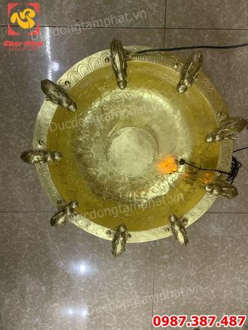 Chậu tắm Phật cửu long bằng đồng đường kính 50cm tuyệt đẹp