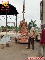 Tượng Quan Vân Trường bằng đồng cao 2m4 nặng 800kg bàn giao cho khách