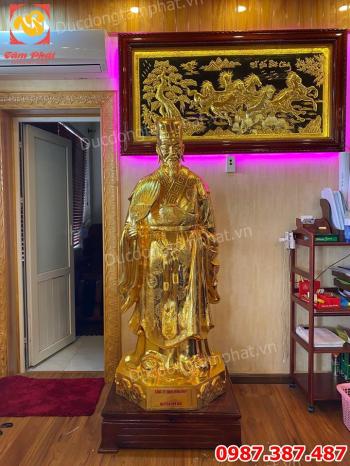 Tượng đồng Khổng Minh cao 1m7 mạ vàng - bàn giao cho khách Hải Dương.! 